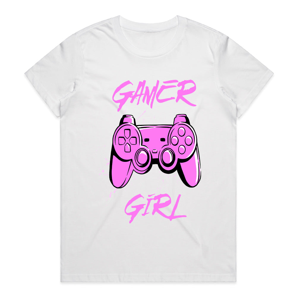 "Gamer Girl – Bold Pink Controller Gaming T-Shirt"