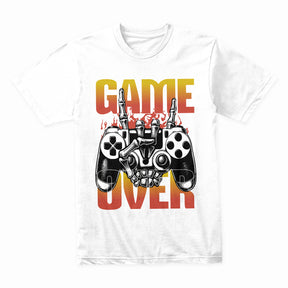 "Game Over" Skull Gamer T-Shirt - Hardcore Gaming Controller Design