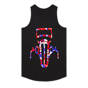 🇺🇸 Red, White & Blue Vintage Hot Rod Outline T-Shirt – Patriotic Classic Car Tee