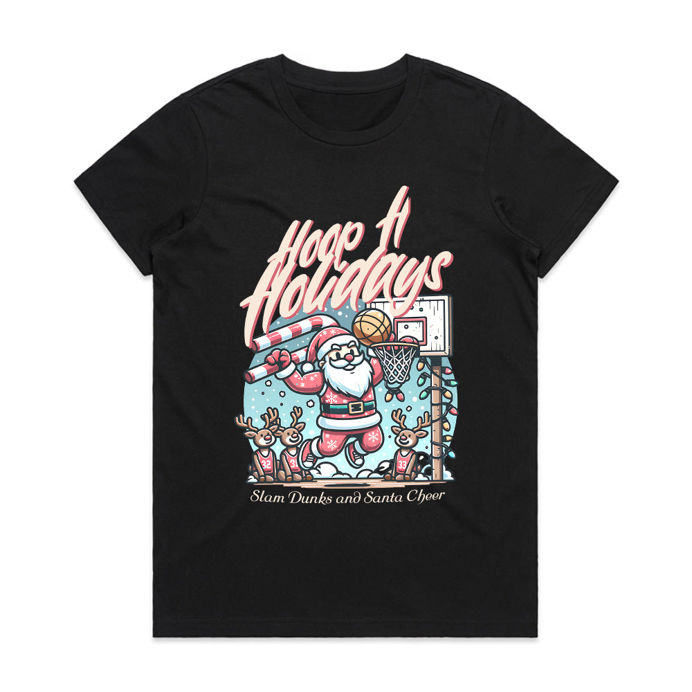 Hoop A Holidays Basketball Santa Tee – Fun Christmas Sports Shirt