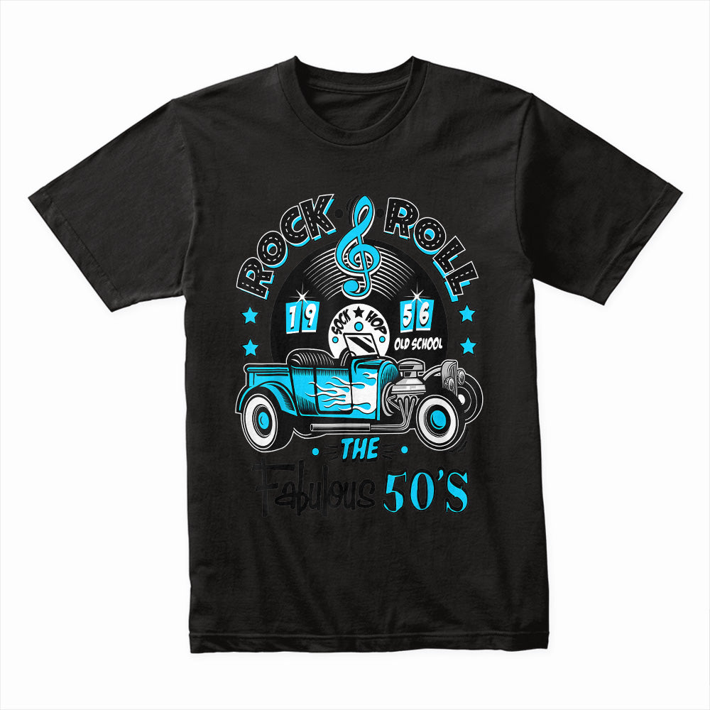 Rock & Roll 1956 Hot Rod T-Shirt – Retro 50s Sock Hop Classic Car Tee