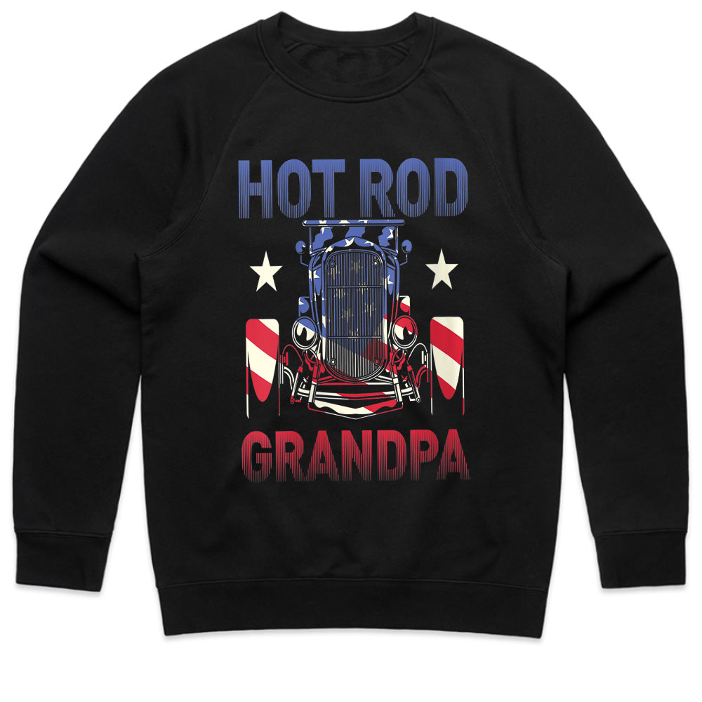 🇺🇸 Hot Rod Grandpa Patriotic Sweatshirt – Classic Car Enthusiast Gift
