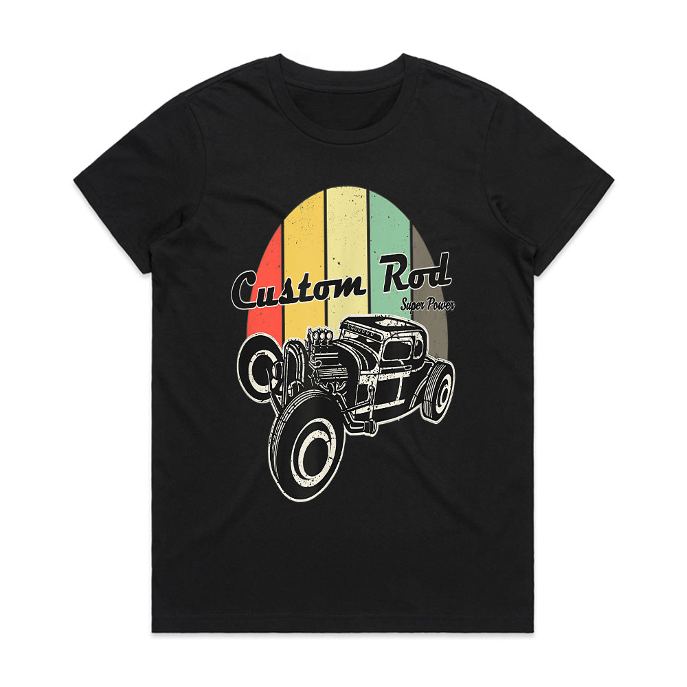"Custom Rod T-Shirt | Vintage Hot Rod Design with Super Power Vibes