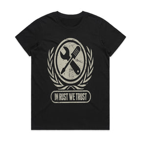 "In Rust We Trust" Vintage Mechanic & Car Builder T-Shirt