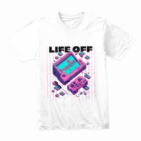 "Game On, Life Off – Retro Cyberpunk Gaming T-Shirt for Gamers"