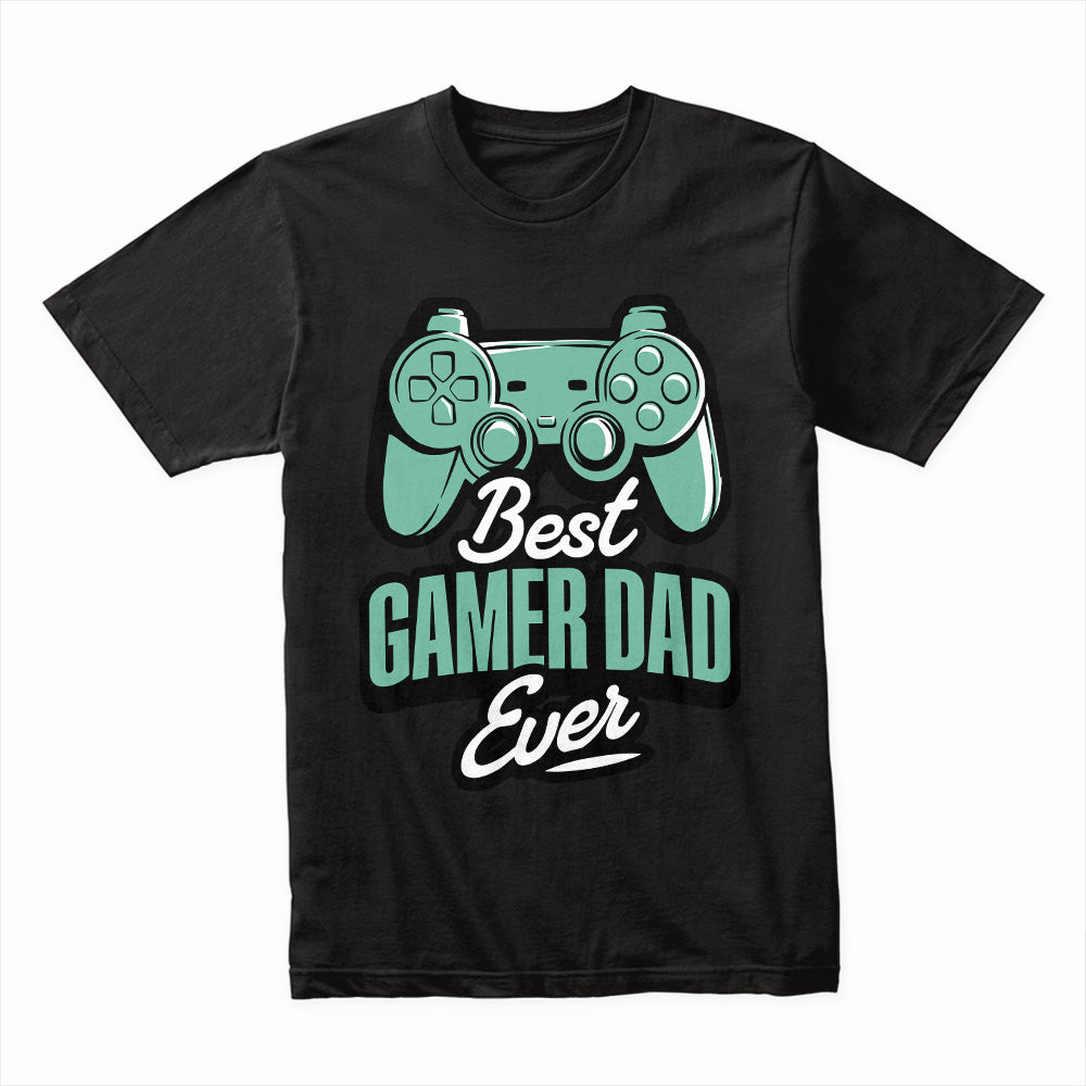 "Best Gamer Dad Ever – Cool Gaming Controller Graphic T-Shirt"