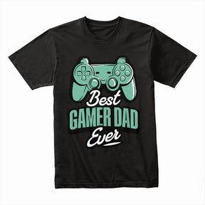 "Best Gamer Dad Ever – Cool Gaming Controller Graphic T-Shirt"