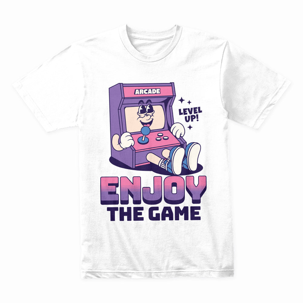 "Enjoy the Game" Retro Arcade Character T-Shirt