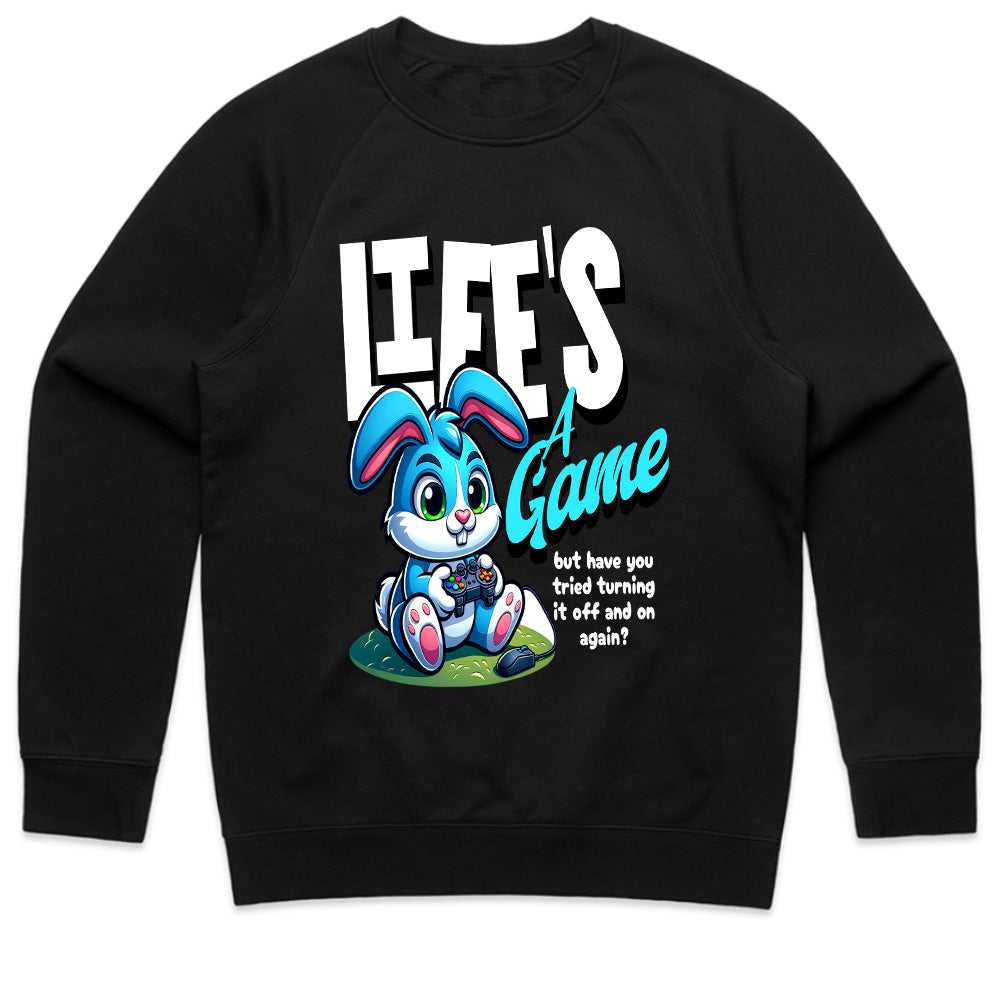 "Life’s A Game – Funny Gamer Bunny Graphic T-Shirt"