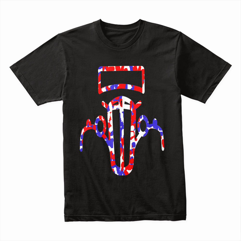 🇺🇸 Red, White & Blue Vintage Hot Rod Outline T-Shirt – Patriotic Classic Car Tee
