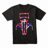🇺🇸 Red, White & Blue Vintage Hot Rod Outline T-Shirt – Patriotic Classic Car Tee