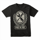 "In Rust We Trust" Vintage Mechanic & Car Builder T-Shirt