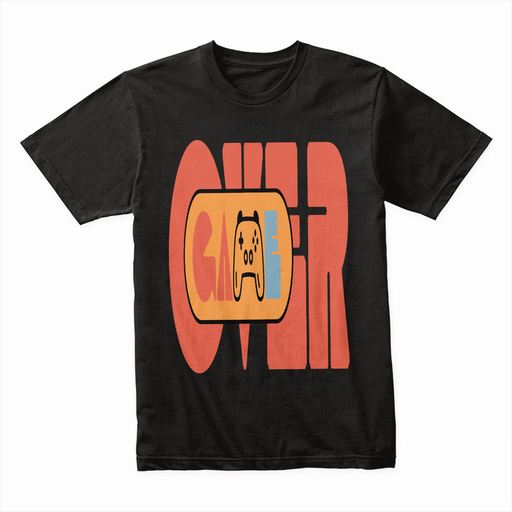"Game Over" Minimalist Retro Gaming T-Shirt - Vintage Gamer Aesthetic