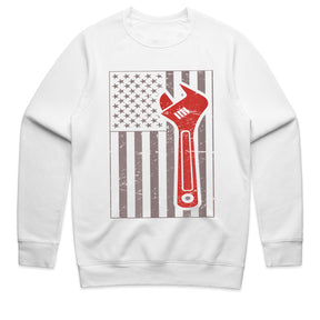🇺🇸 American Mechanic Flag T-Shirt – Wrench & Grit for True Gearheads!