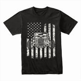 🇺🇸 Vintage USA Flag Hot Rod T-Shirt – Classic American Muscle Car Pride!