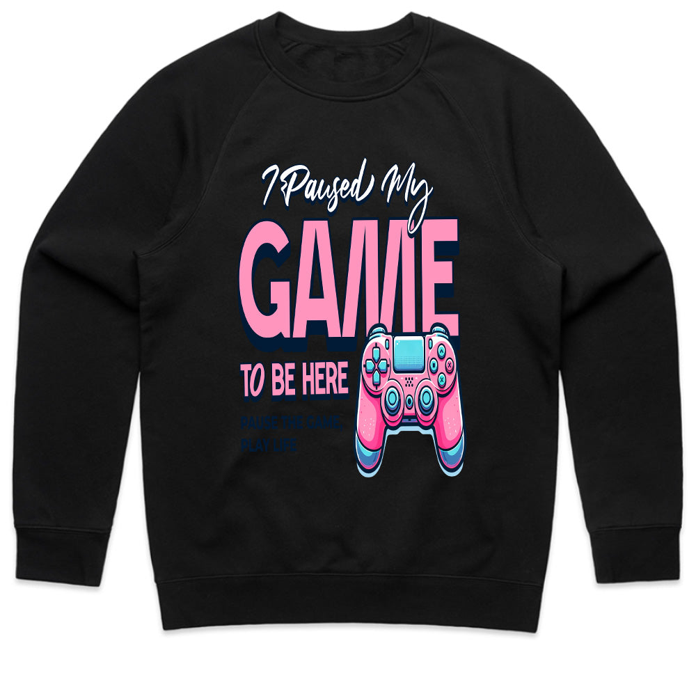 "I Paused My Game to Be Here" Fun Gamer T-Shirt – Stylish & Playful Design
