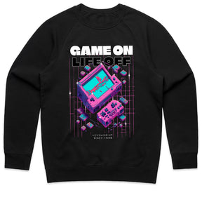 "Game On, Life Off – Retro Cyberpunk Gaming T-Shirt for Gamers"