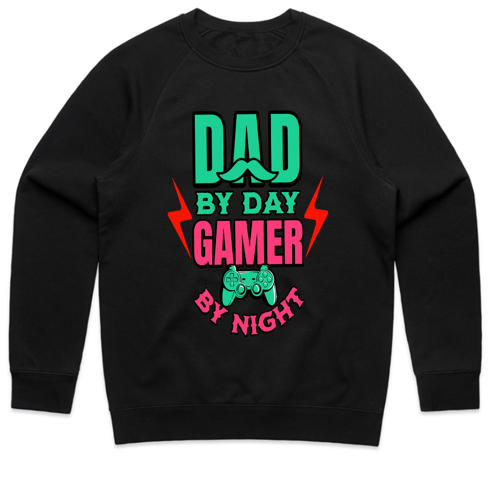 "Dad by Day, Gamer by Night – Funny Gaming T-Shirt for Gamer Dads"