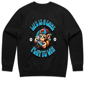 "Life Is a Game – Play to Win" Gamer Monkey T-Shirt