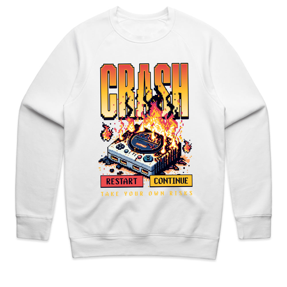 "CRASH – Retro Gaming Glitch Pixel Art T-Shirt"