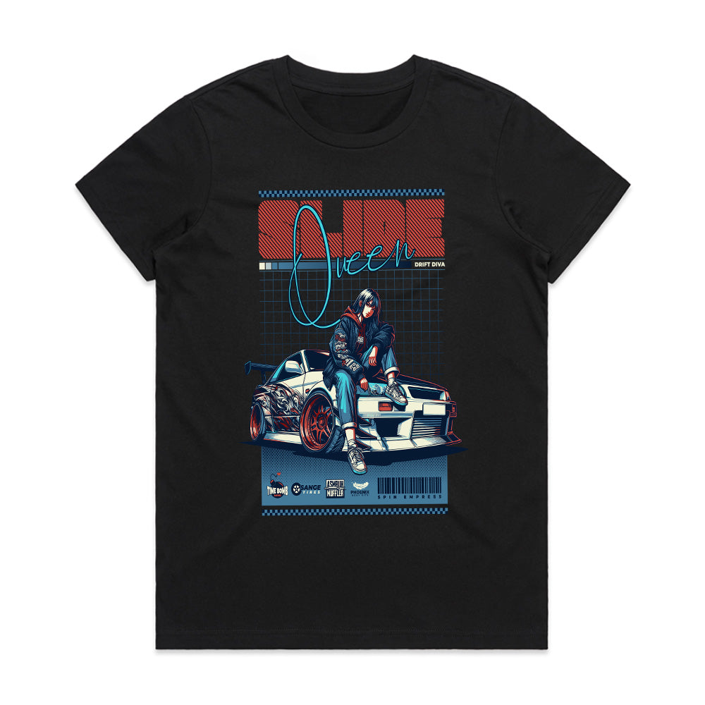"Slide Queen" JDM Drift Diva T-Shirt – Street Racing & Style