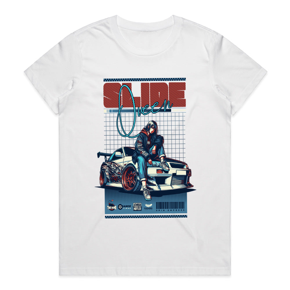 "Slide Queen" JDM Drift Diva T-Shirt – Street Racing & Style