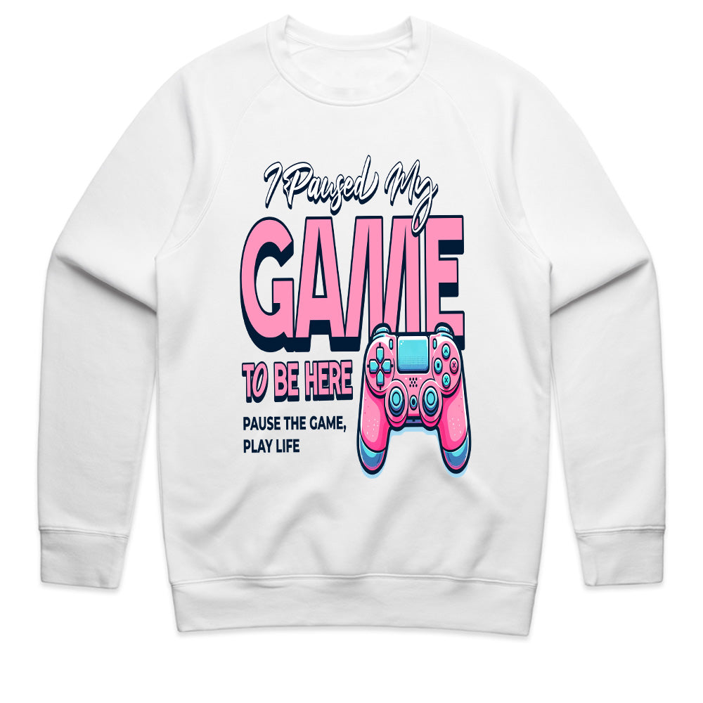 "I Paused My Game to Be Here" Fun Gamer T-Shirt – Stylish & Playful Design