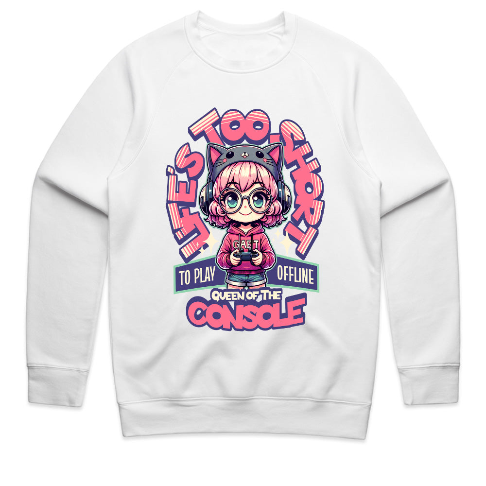 Life’s Too Short to Play Offline - Queen of the Console Gamer T-Shirt