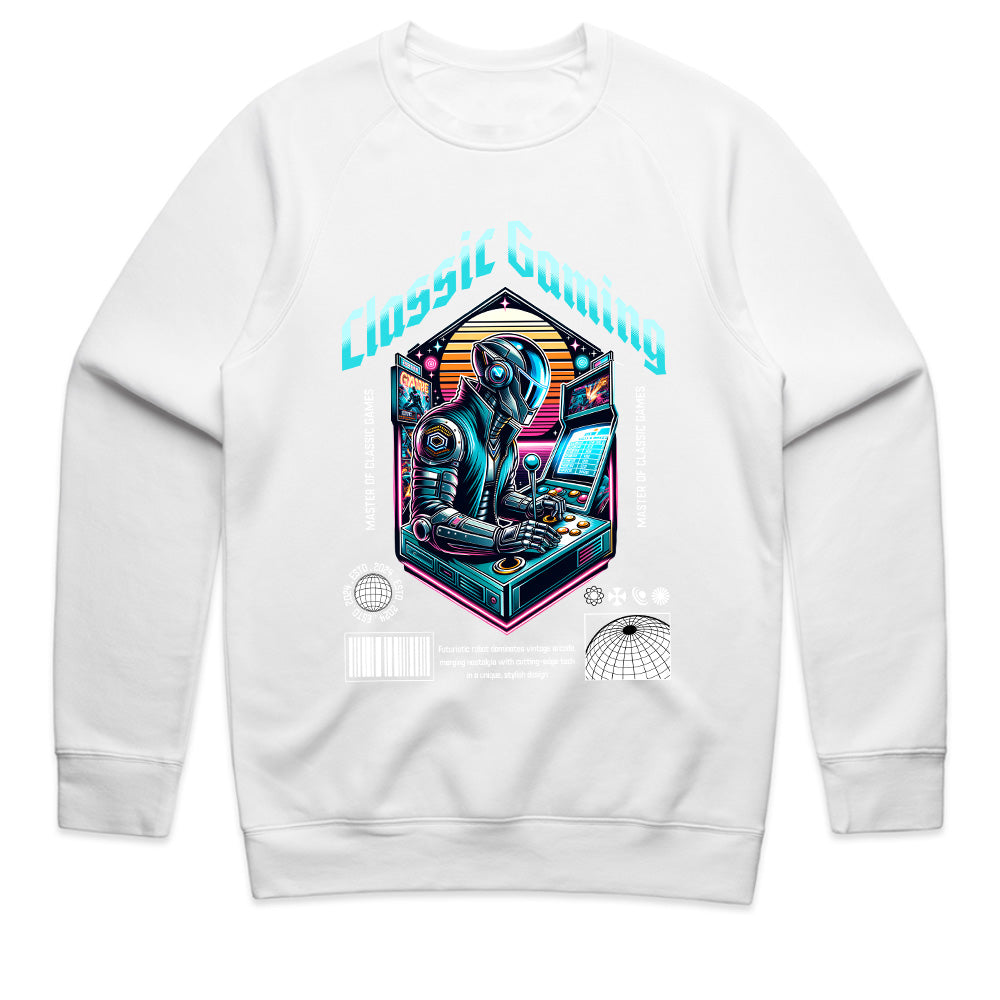 "Classic Gaming Cyberpunk T-Shirt – Futuristic Retro Arcade Design"