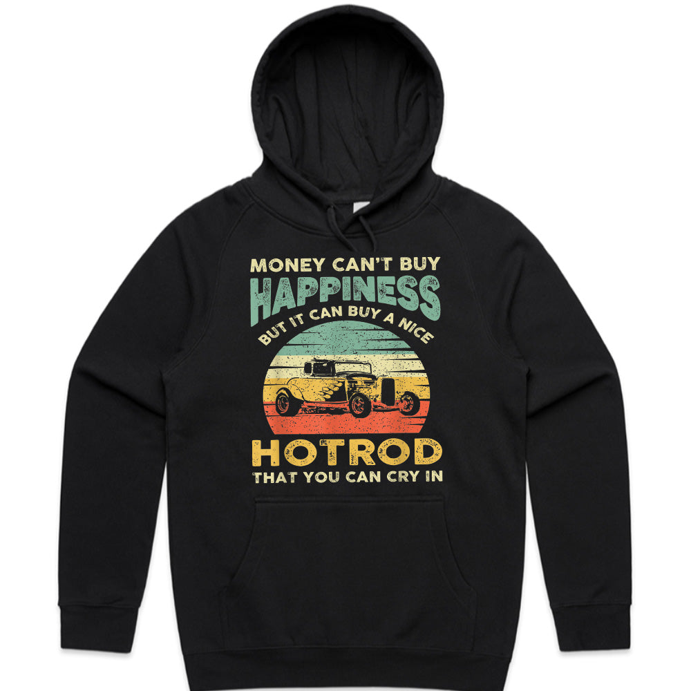 "Money Can't Buy Happiness, But It Can Buy A Hot Rod T-Shirt | Vintage Hot Rod Lover Gift