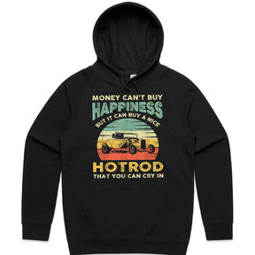 "Money Can't Buy Happiness, But It Can Buy A Hot Rod T-Shirt | Vintage Hot Rod Lover Gift
