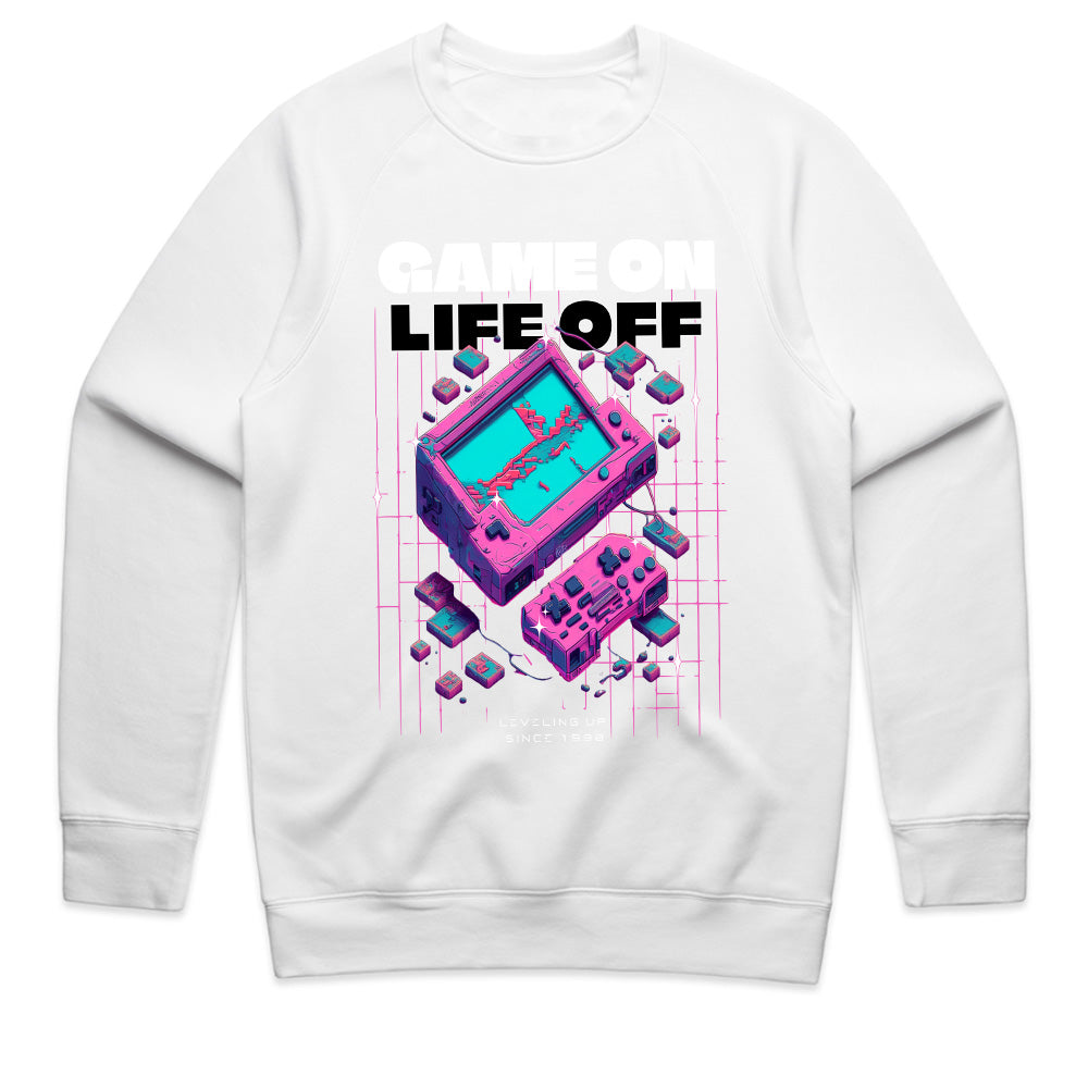 "Game On, Life Off – Retro Cyberpunk Gaming T-Shirt for Gamers"