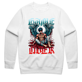 "Game Over – Angel Warrior Gaming T-Shirt with Dark Fantasy Art"