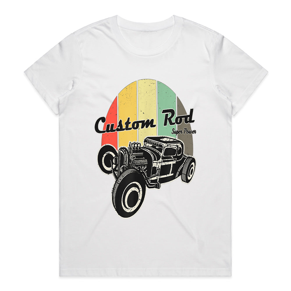 "Custom Rod T-Shirt | Vintage Hot Rod Design with Super Power Vibes