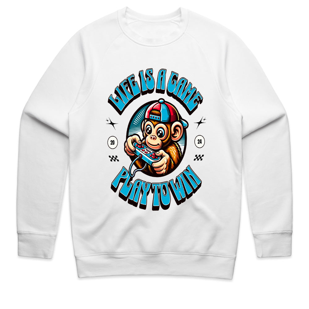 "Life Is a Game – Play to Win" Gamer Monkey T-Shirt