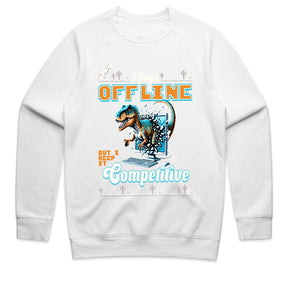 "I Play It Offline, But I Keep It Competitive" Dinosaur Gamer T-Shirt