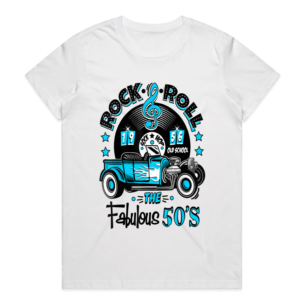 Rock & Roll Fabulous 50s T-Shirt – 1956 Sock Hop Old School Hot Rod Tee