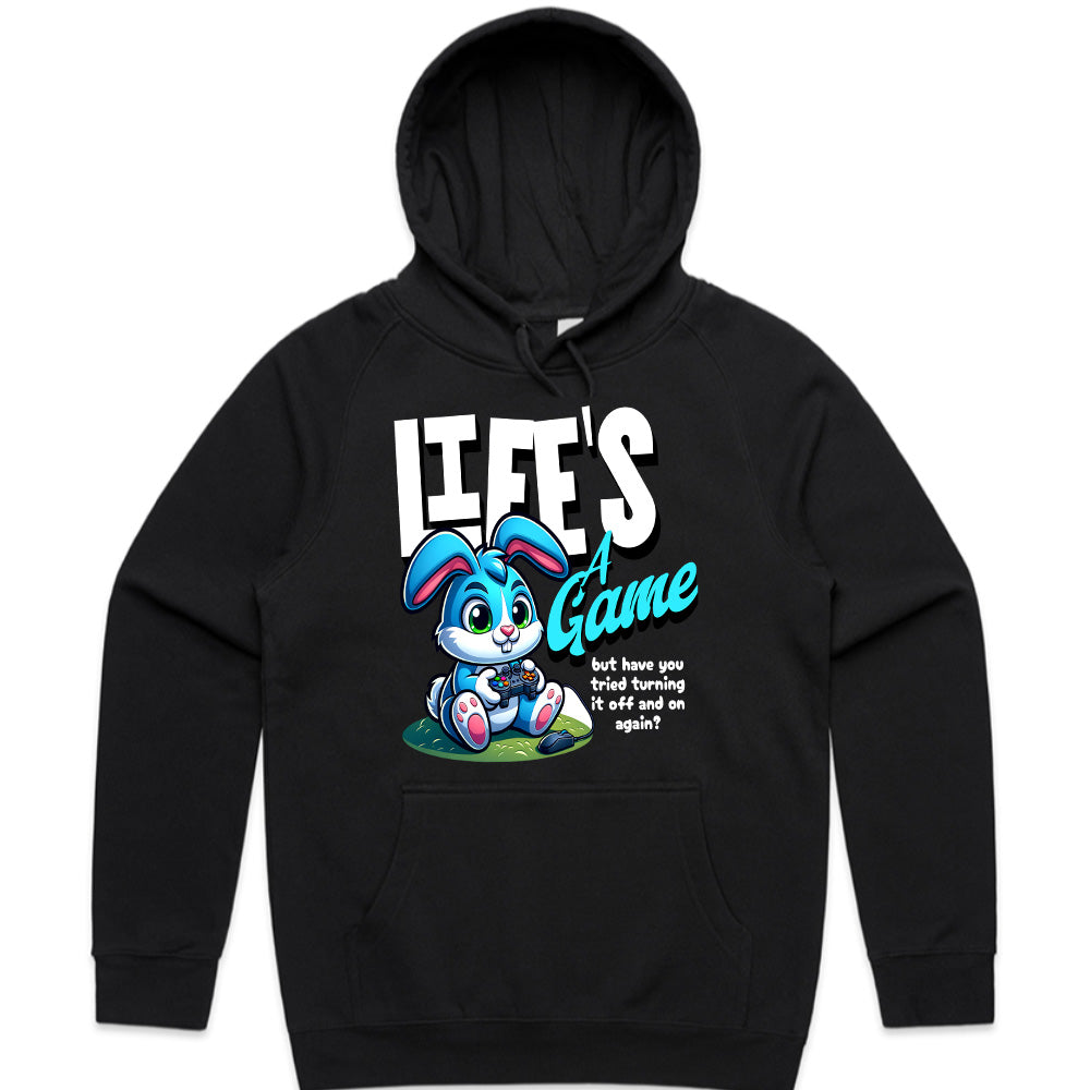 "Life’s A Game – Funny Gamer Bunny Graphic T-Shirt"