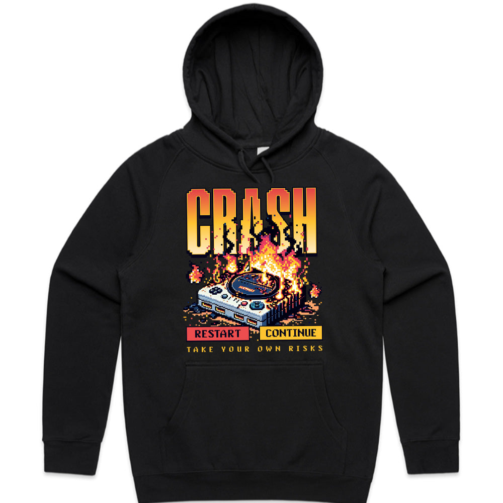 "CRASH – Retro Gaming Glitch Pixel Art T-Shirt"