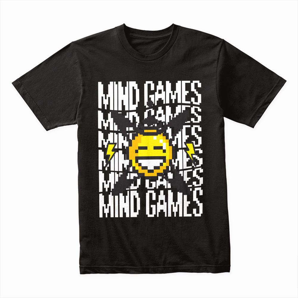 "Mind Games – Retro Pixel Glitch Gaming T-Shirt"