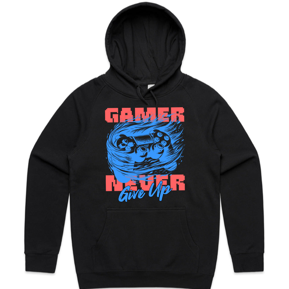 "Gamer Never Give Up" Motivational Gaming T-Shirt – Ultimate Gamer Spirit Tee