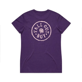 Fall Out Boy - Rose Badge Women's Purp T-shirt