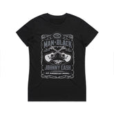 Johnny Cash - American Rebel - Black Ladies T-shirt