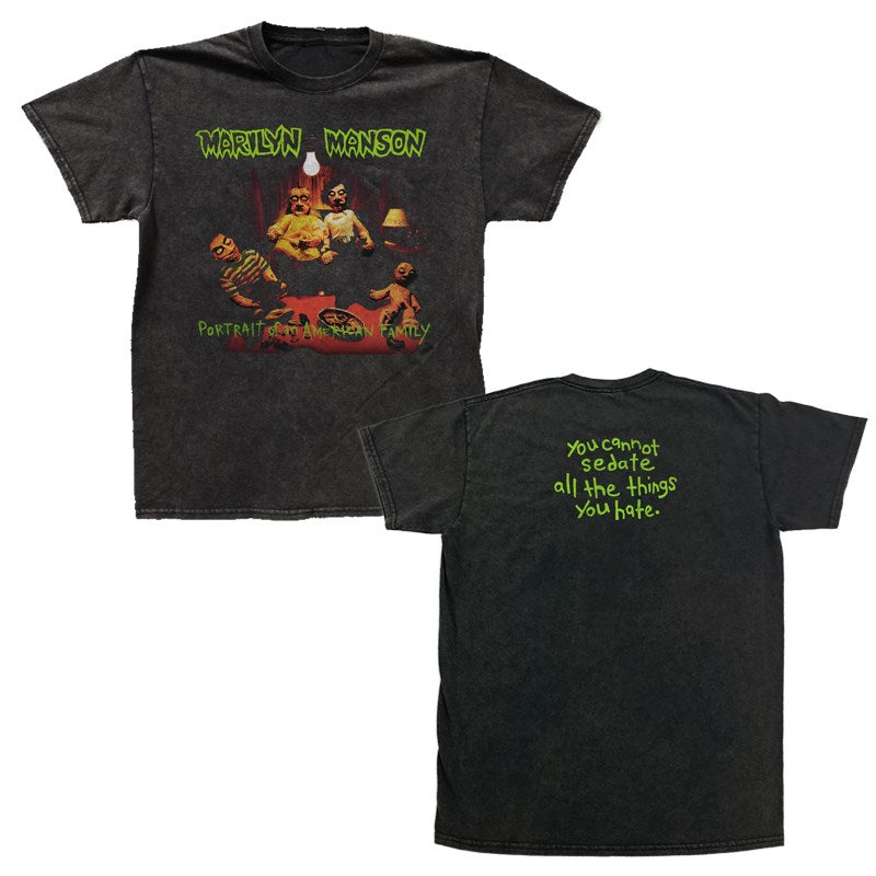 Marilyn Manson - American Family - Black Vintage Wash T-shirt