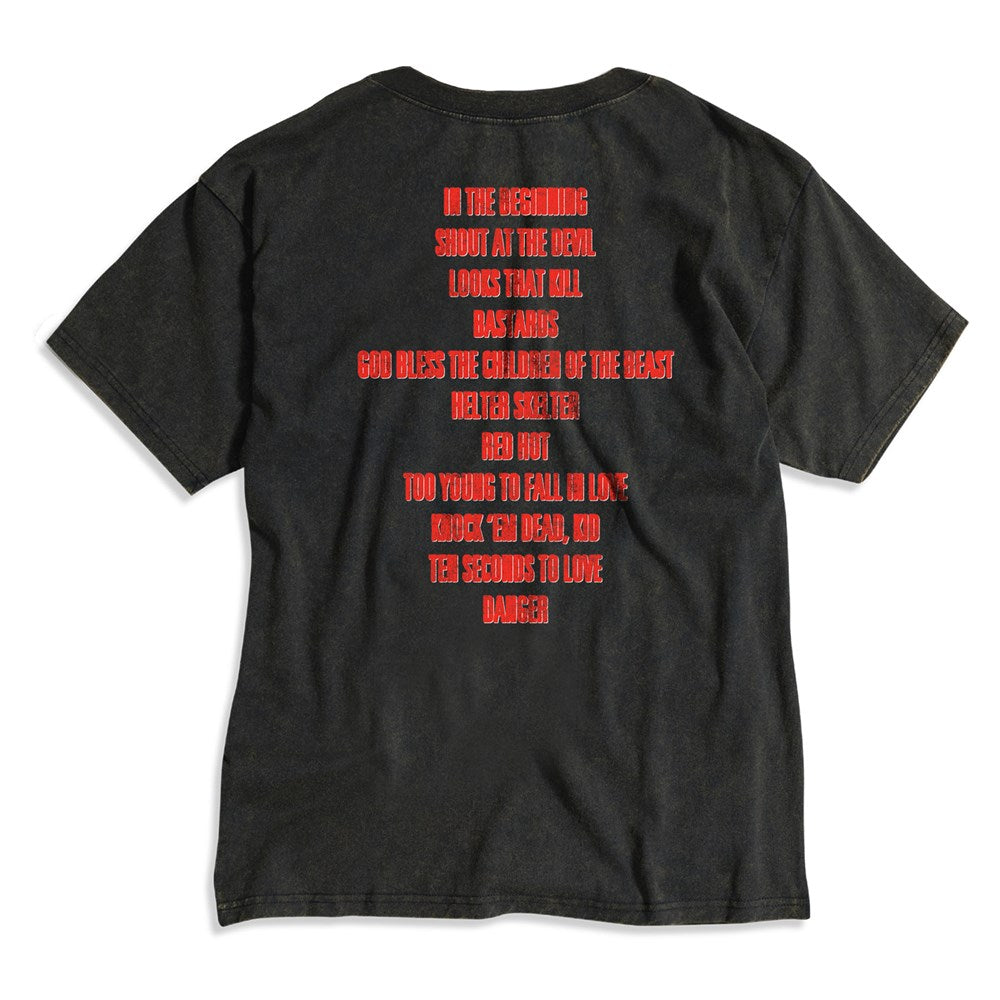 Motley Crue - Pentagram Tracklist - T-shirt Vintage Black