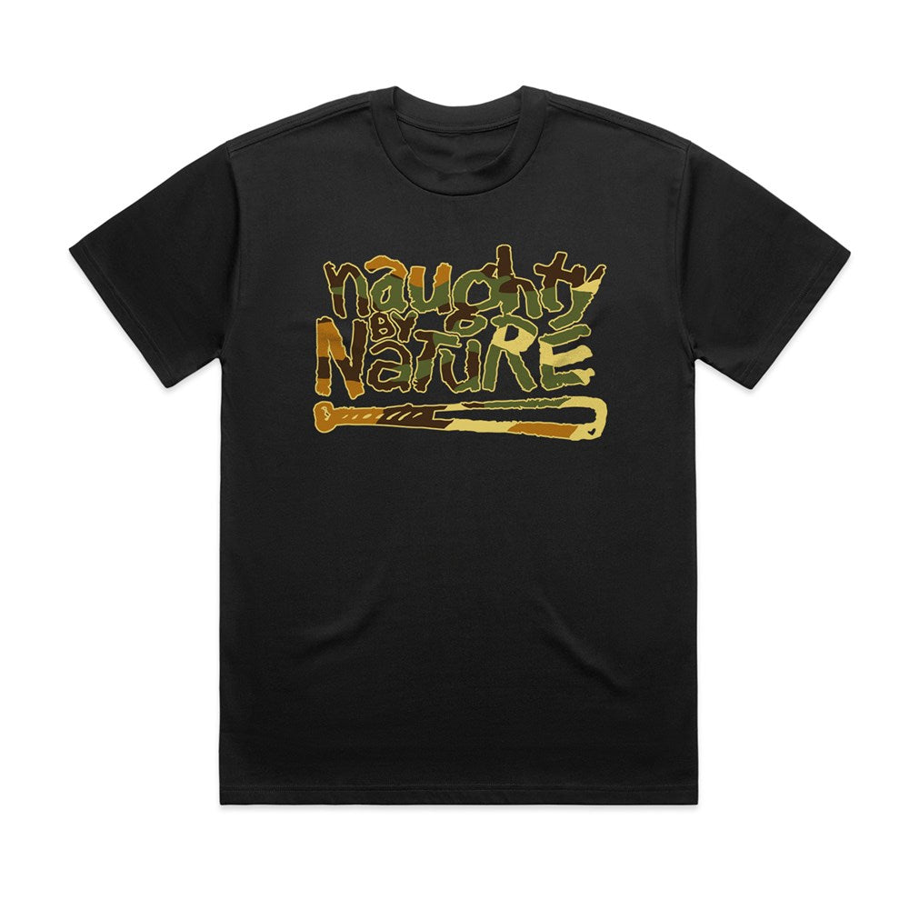 Naughty By Nature - Camo Logo - T-shirt Black
